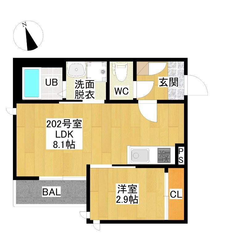 GRANDTIC RELIEF(1LDK/2階)の間取り写真