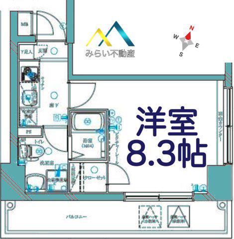 レグラス横浜西口(1K/7階)の間取り写真