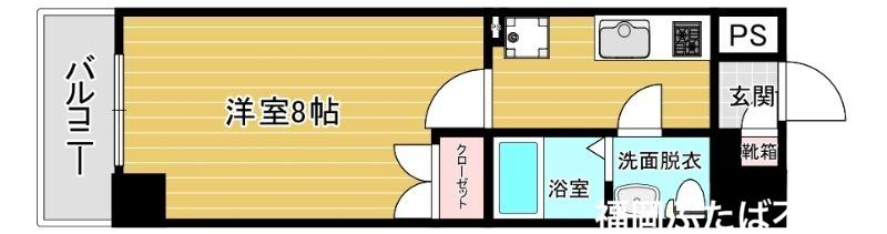 リファレンス博多(1K/7階)の間取り写真