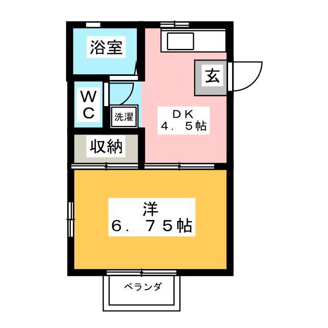 アンシャンテ(1DK/2階)の間取り写真