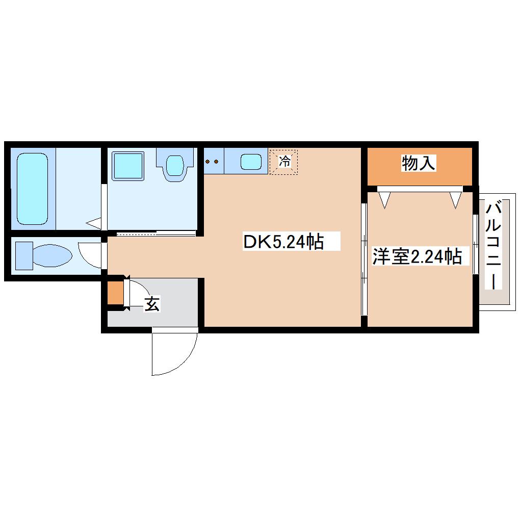 アビリア南小泉(1DK/1階)の間取り写真