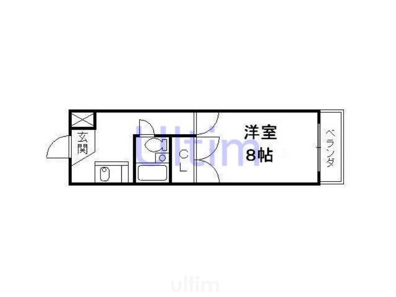 セジュール大手筋(1K/6階)の間取り写真