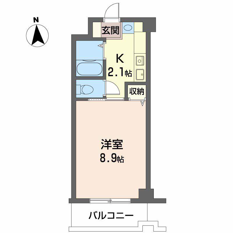泉川マンション(1K/4階)の間取り写真