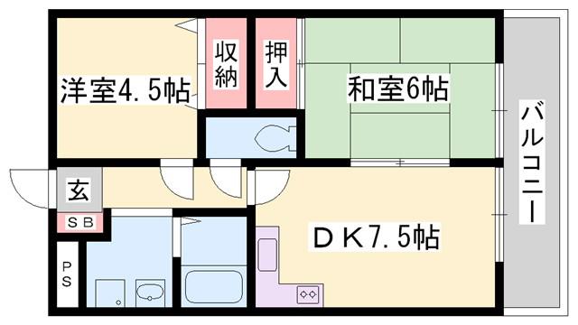 サンシャイン佐野(2DK/3階)の間取り写真