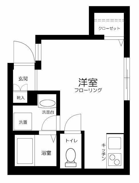 SUNRISE UP(ワンルーム/1階)の間取り写真