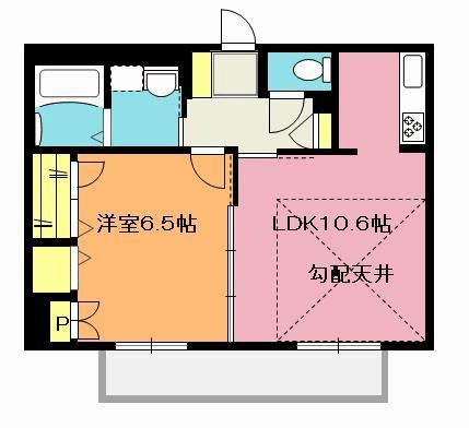 トレストガーデンF(1LDK/2階)の間取り写真