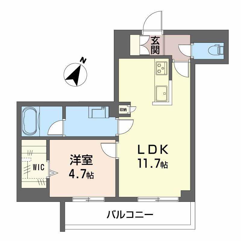 ECRAGE TAKASU(1LDK/2階)の間取り写真
