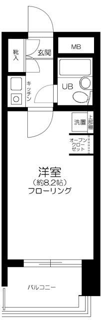 藤和ハイタウン上野(1K/3階)の間取り写真