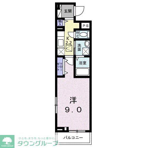 ラフレシール・ヴァン(1K/1階)の間取り写真