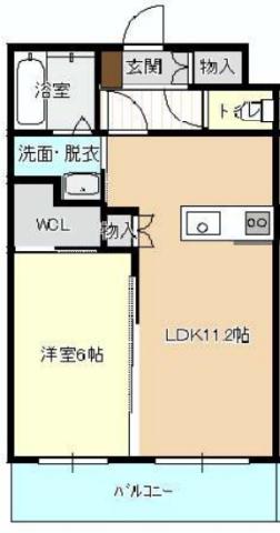 LEUCADIA(1LDK/1階)の間取り写真