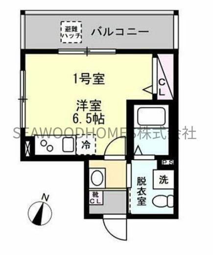 BAYS金沢八景(ワンルーム/3階)の間取り写真