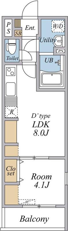 リブリ・アウル(1LDK/2階)の間取り写真