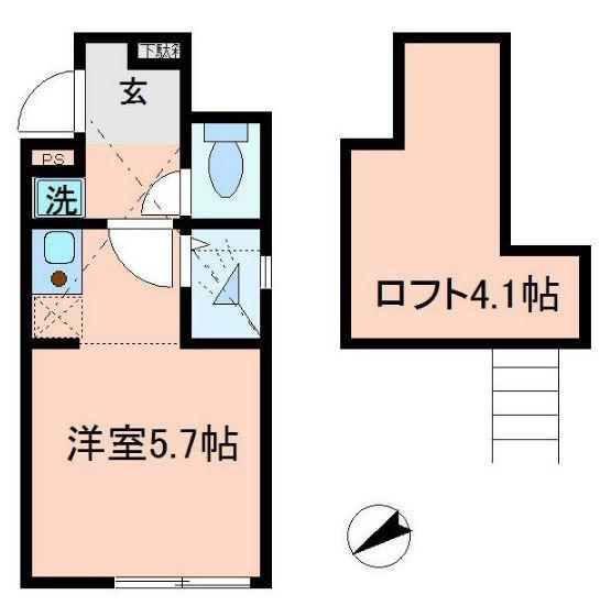 永福町ナトゥール(ワンルーム/2階)の間取り写真