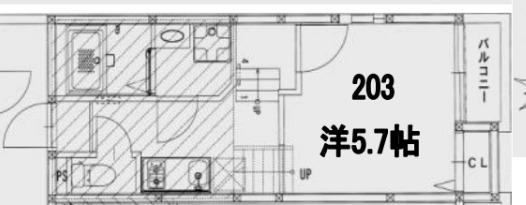 クレオ博多南参番館(1SK/1階)の間取り写真