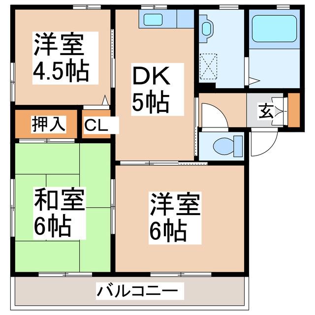 プレミール(3DK/1階)の間取り写真