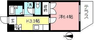 メゾンユタカ(1K/1階)の間取り写真