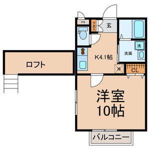 名鉄尾西線 観音寺駅(愛知) 徒歩1分 2階建 築19年(1K/2階)の間取り写真