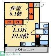 コーポ喜久(1LDK/3階)の間取り写真
