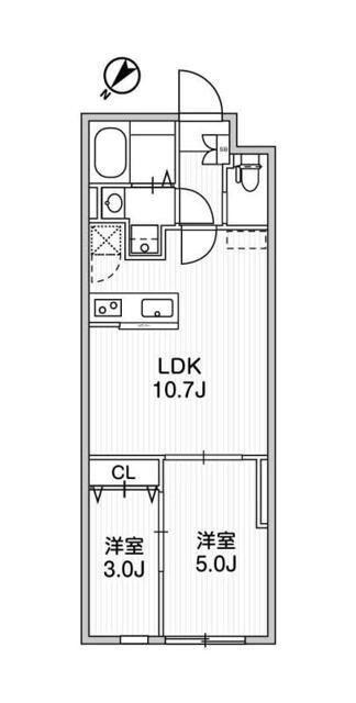 アグライア千石ドゥ(2LDK/4階)の間取り写真