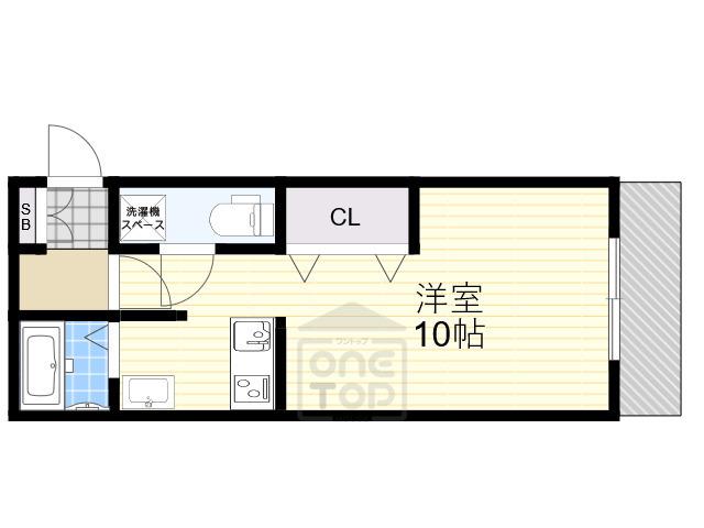 山崎第3マンション(1K/6階)の間取り写真