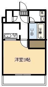 ヒルサイドプレイス(1K/4階)の間取り写真