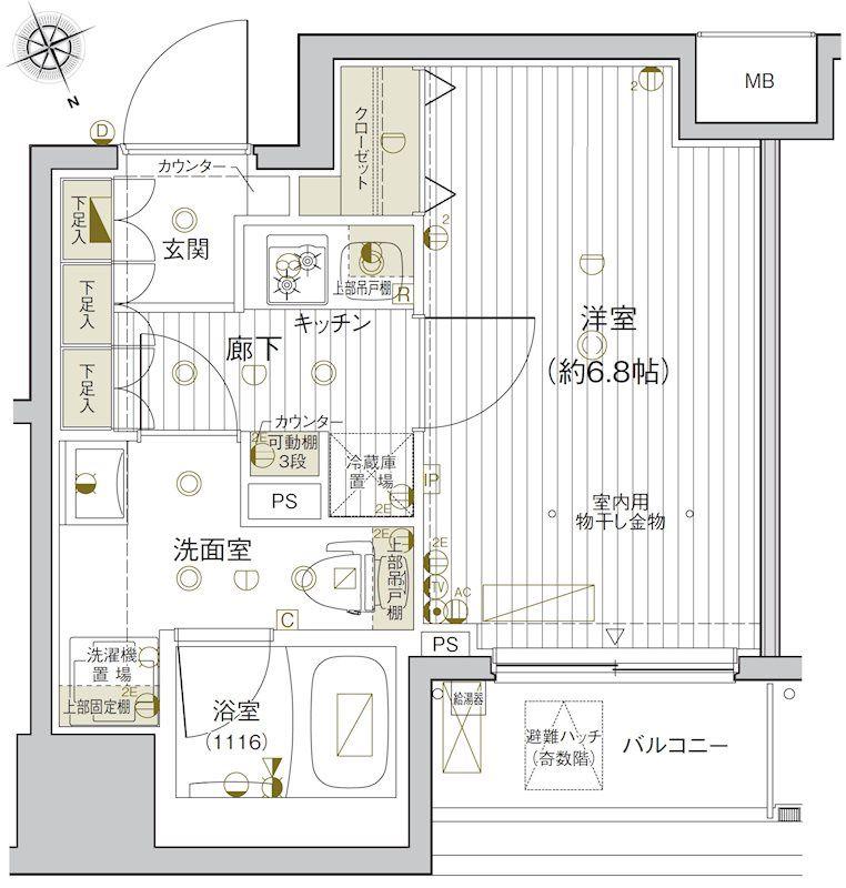 早稲田駅前(1K/10階)の間取り写真