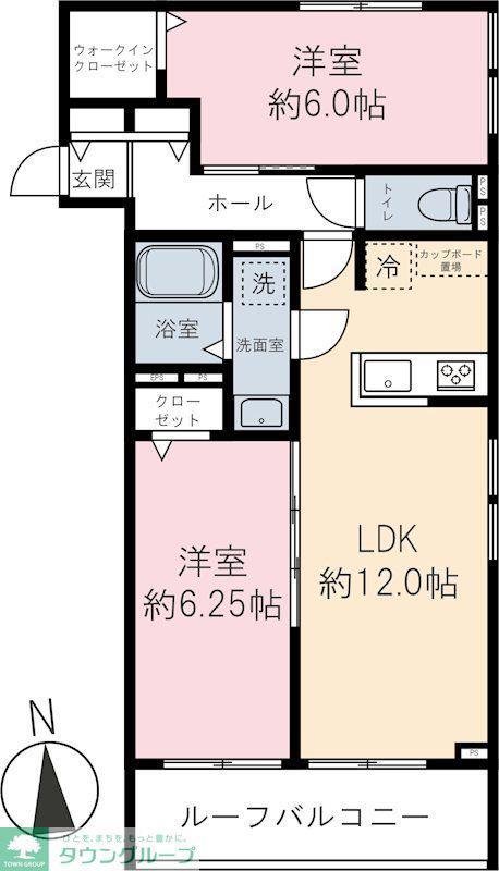 新町6丁目パレス(2LDK/2階)の間取り写真