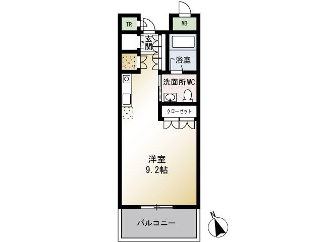 ショアーズ鵠沼フラット(ワンルーム/1階)の間取り写真