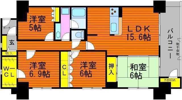 アルファステイツ老松町公園(4LDK/11階)の間取り写真