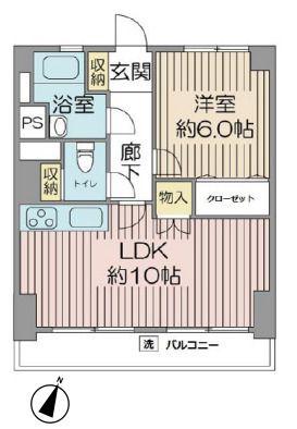 目黒グリーンコープ(1LDK/10階)の間取り写真