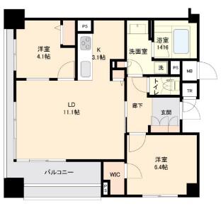 プロスペクト森下 のあち(2LDK/3階)の間取り写真