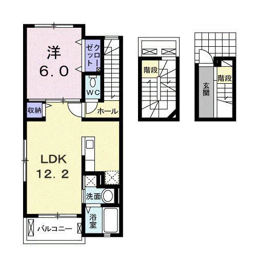 アクア パエーゼ(1LDK/3階)の間取り写真
