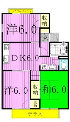 セジュールMT(3DK/1階)の間取り写真