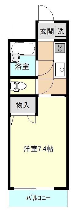ジュネス敷島(1K/2階)の間取り写真