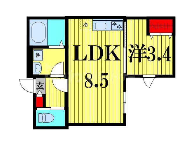 KEIAI RESIDENCE 宮原III(1LDK/1階)の間取り写真