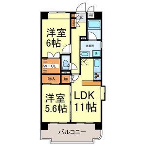 アムール・U-2(2LDK/8階)の間取り写真
