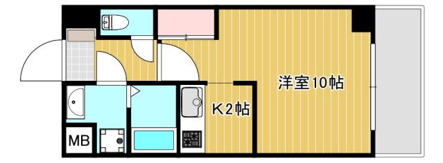 リュクス祇園(1K/3階)の間取り写真