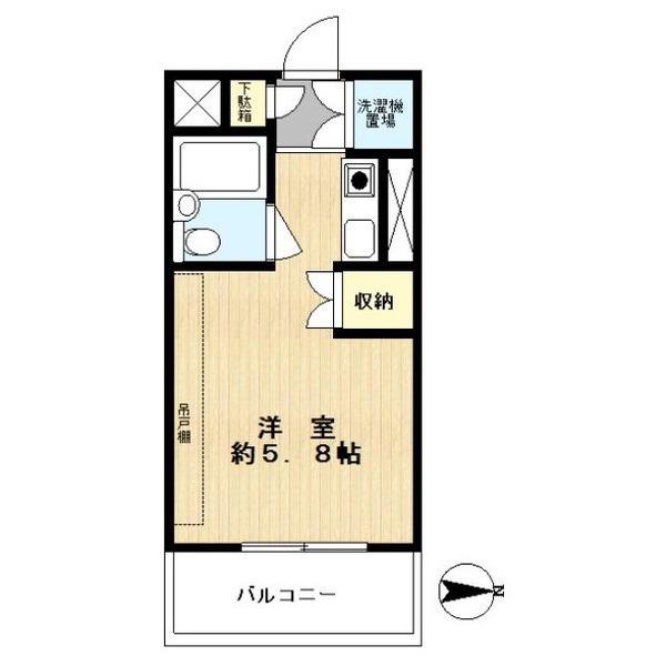ジュネス市ヶ尾(ワンルーム/1階)の間取り写真