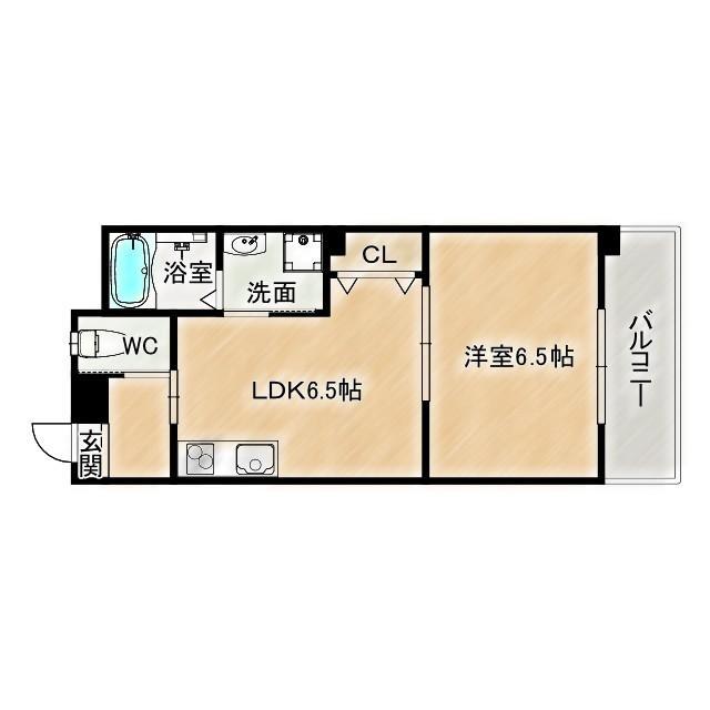 セジュール野江(1LDK/4階)の間取り写真