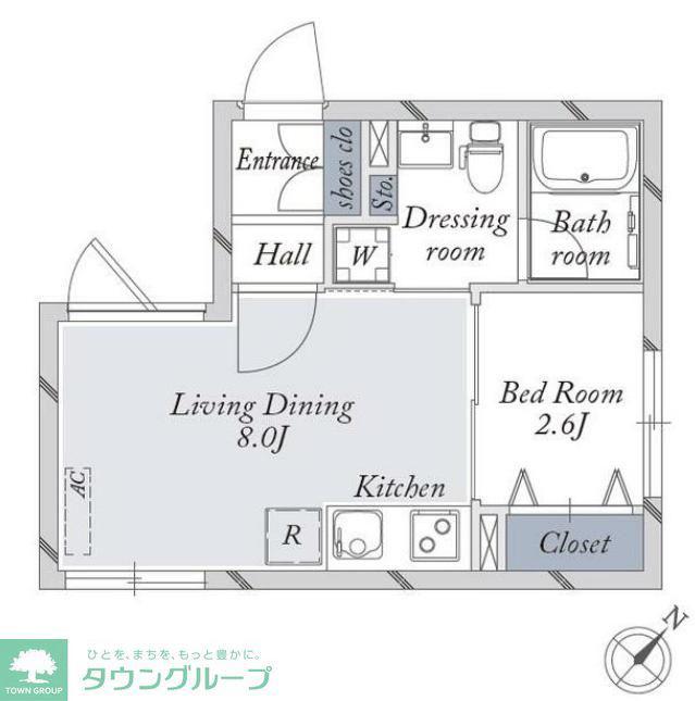 LIVEFLAT文京大塚イースト(1LDK/1階)の間取り写真