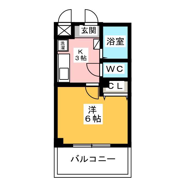 クレア北浦和(1K/4階)の間取り写真