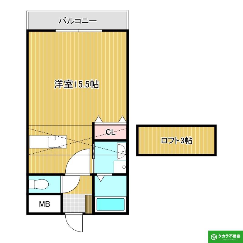 ベルドミール5番館(ワンルーム/3階)の間取り写真