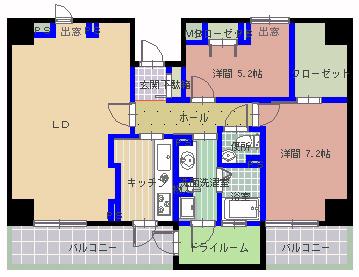 ラ・フォンテーヌ(2LDK/10階)の間取り写真