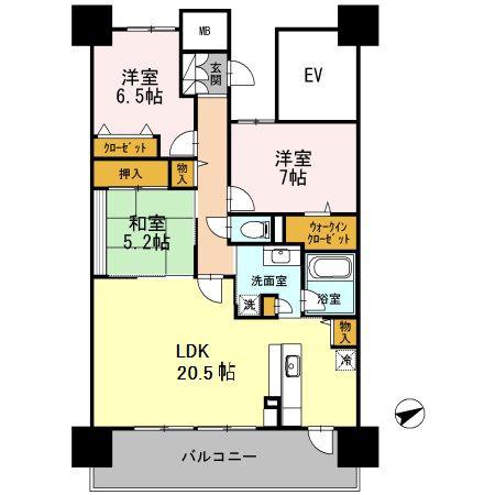 プレミスト金沢駅西口I(3LDK/11階)の間取り写真