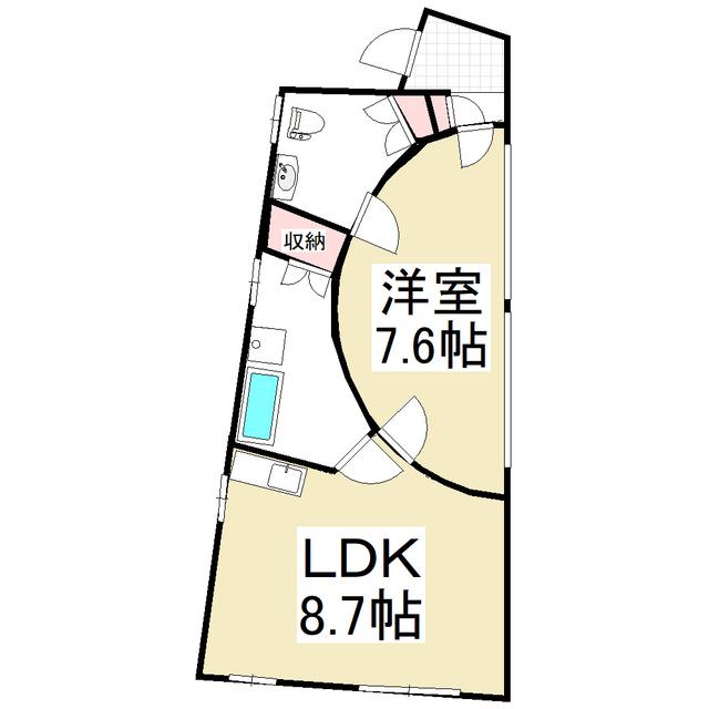 HOUSEARIETTA(1LDK/2階)の間取り写真