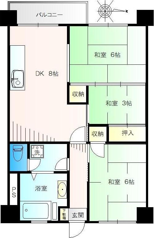 北砂四丁目(3DK/12階)の間取り写真