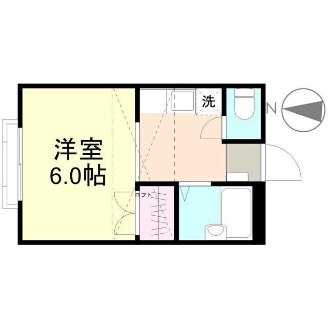 フルールS.T.T(1K/2階)の間取り写真