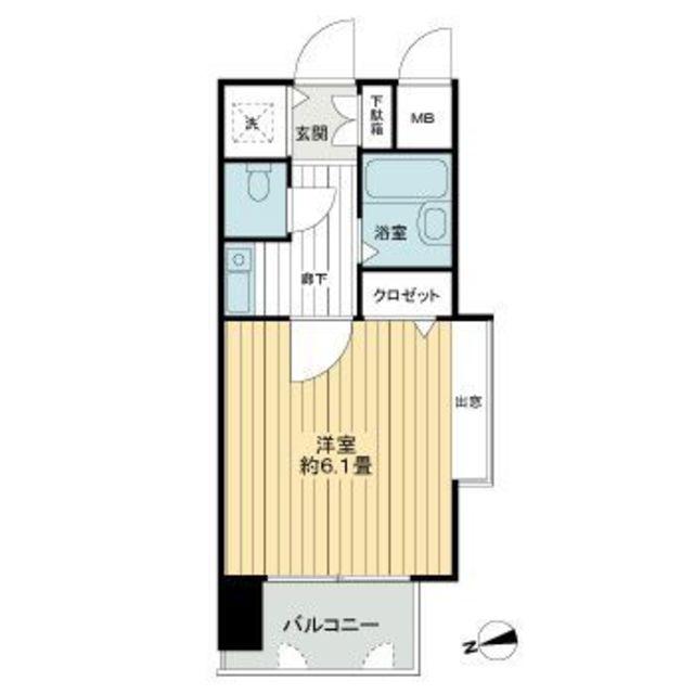 ライオンズマンション大濠第3(1K/11階)の間取り写真