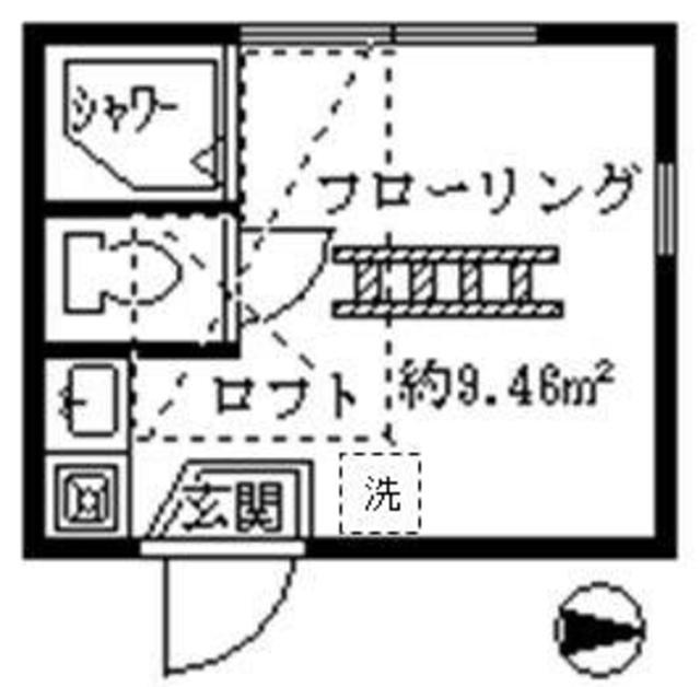フェリスクオーレ(ワンルーム/2階)の間取り写真