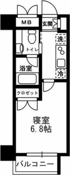 レジディア月島III(1K/3階)の間取り写真